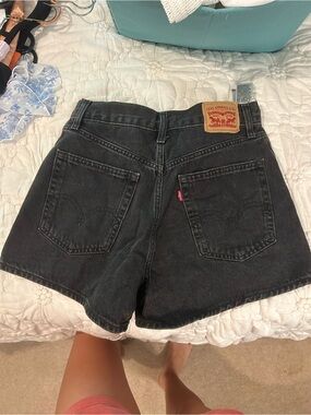 Levi's Black High-Rise Vintage Wash Denim Shorts
